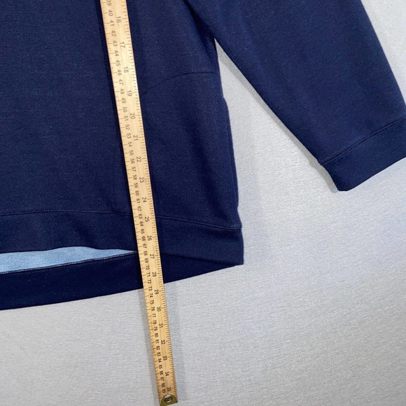 Weekends by Chicos Sweater Womens 3 Blue Long Sleeve V Neck Solid Casual Top - Picture 4 of 15